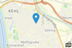 Geographische Lage Hotel Grieshaber's Rebstock Kehl